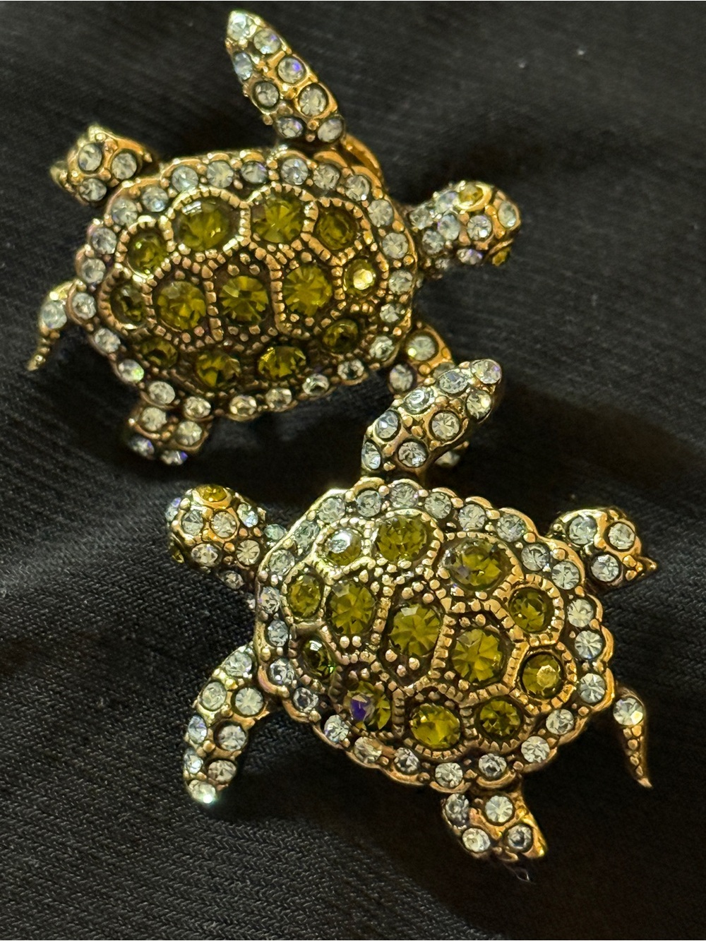 Heidi Daus Crystal Turtle omega earrings